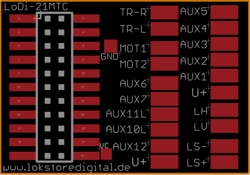 LoDi-21MTC(-S) — The LoDi-21MTC board and its connections