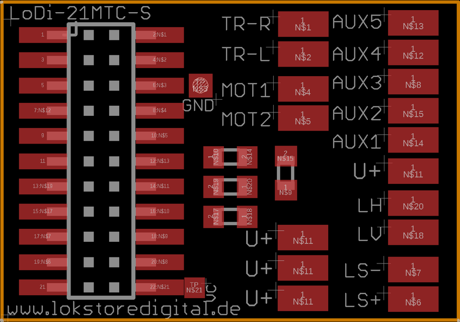 LoDi-21MTC(-S) — The LoDi-21MTC-S board and its connections