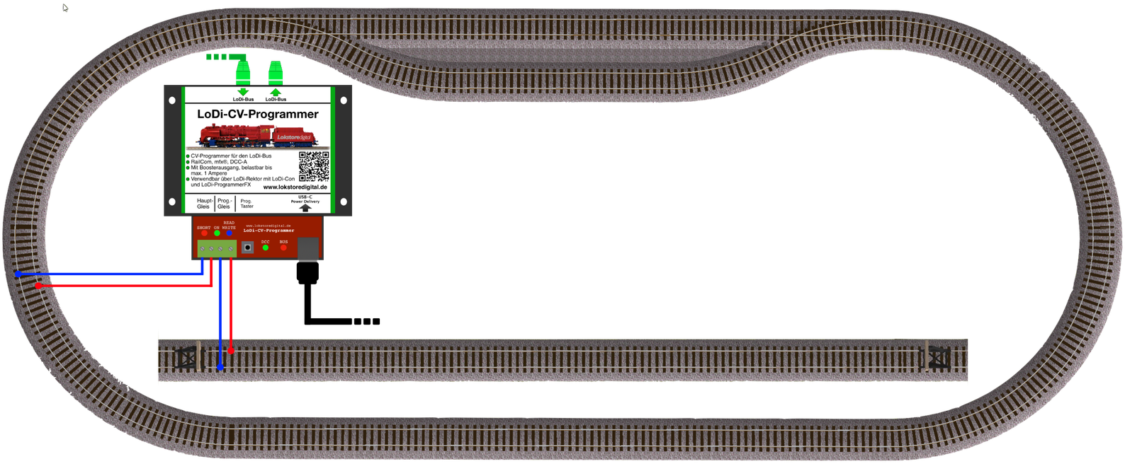 LoDi-CV-Programmer — Connecting the programming track