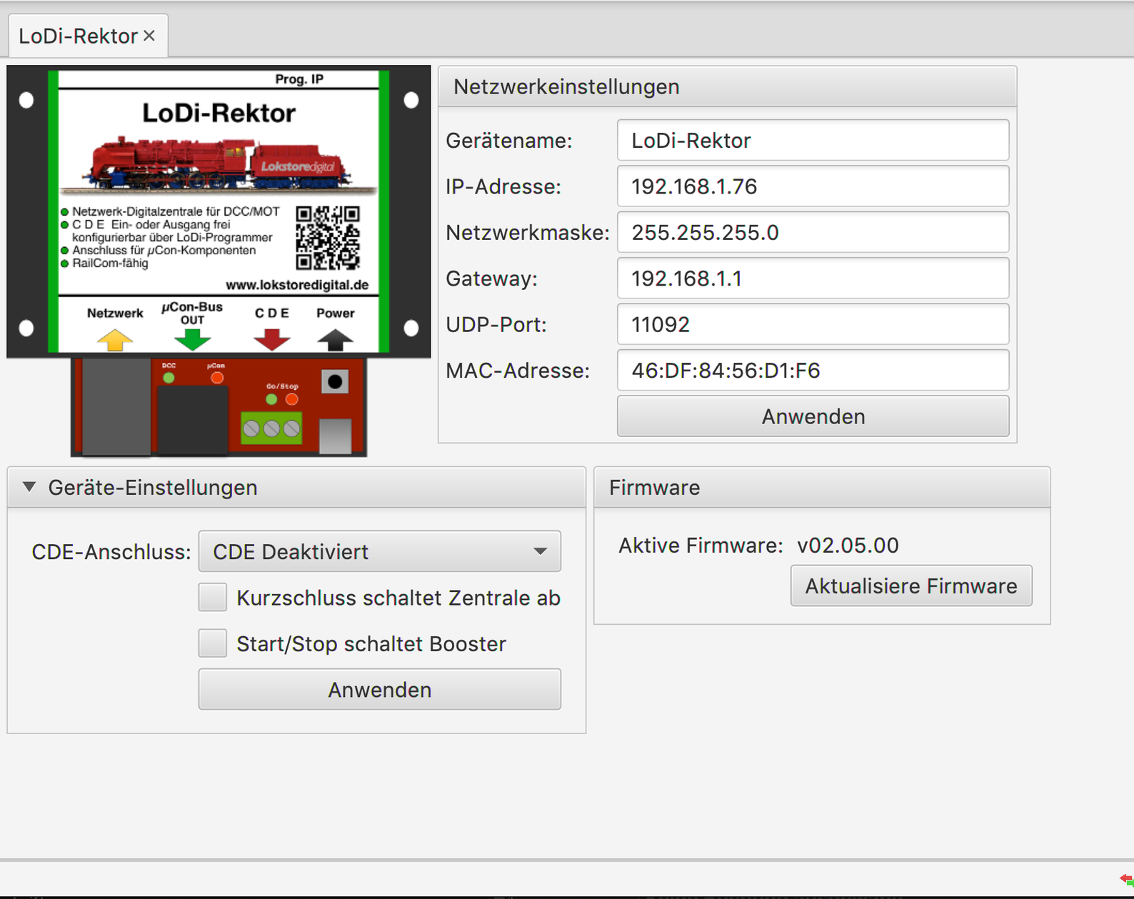 LoDi-Rektor — Setting up the LoDi-Rektor in the LoDi-ProgrammerFX