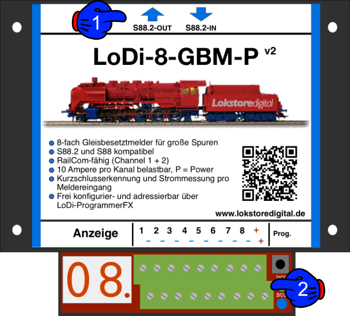 LoDi-8-GBM-P v2 — The LoDi-8-GBM-P v2 and its connections
