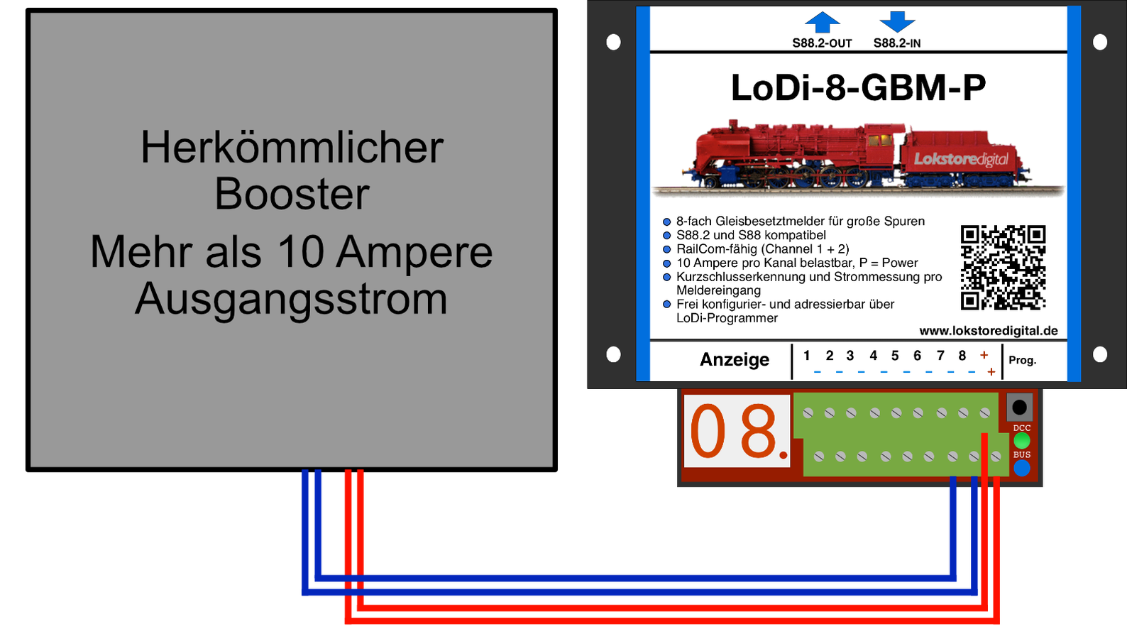 LoDi-8-GBM-P v2 — Connecting booster voltage to the LoDi-8-GBM-P v2