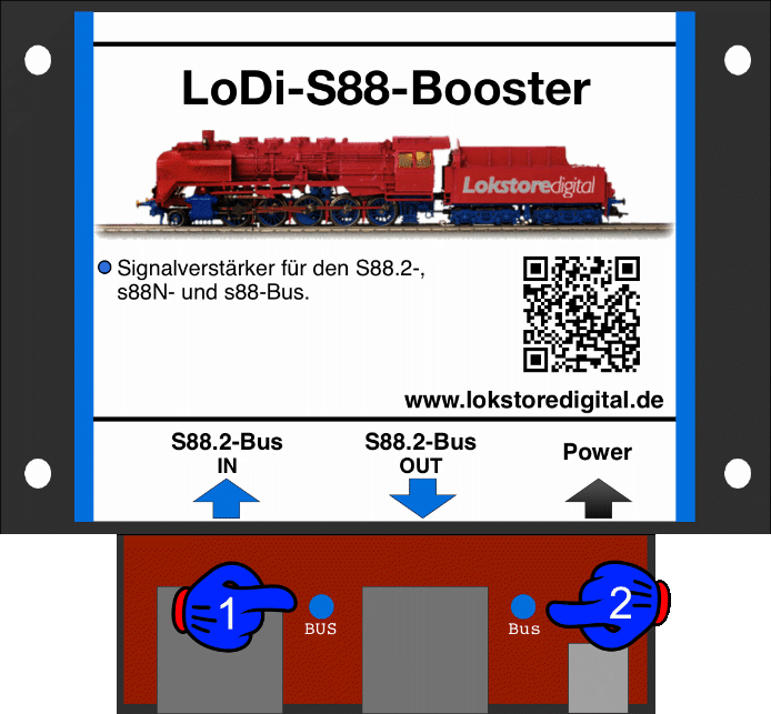 LoDi-S88-Booster — LEDs on the LoDi-S88-Booster