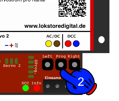 LoDi-Dual-Servo-DCC — Setting the servos with the buttons and the remote