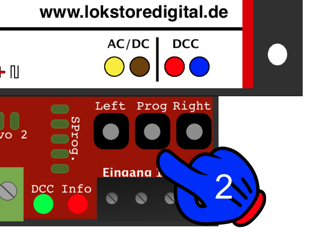 LoDi-Dual-Servo-DCC-H — Setting the servos with the buttons and the remote