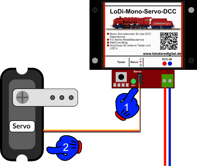 LoDi-Mono-Servo-DCC — Connecting the servo
