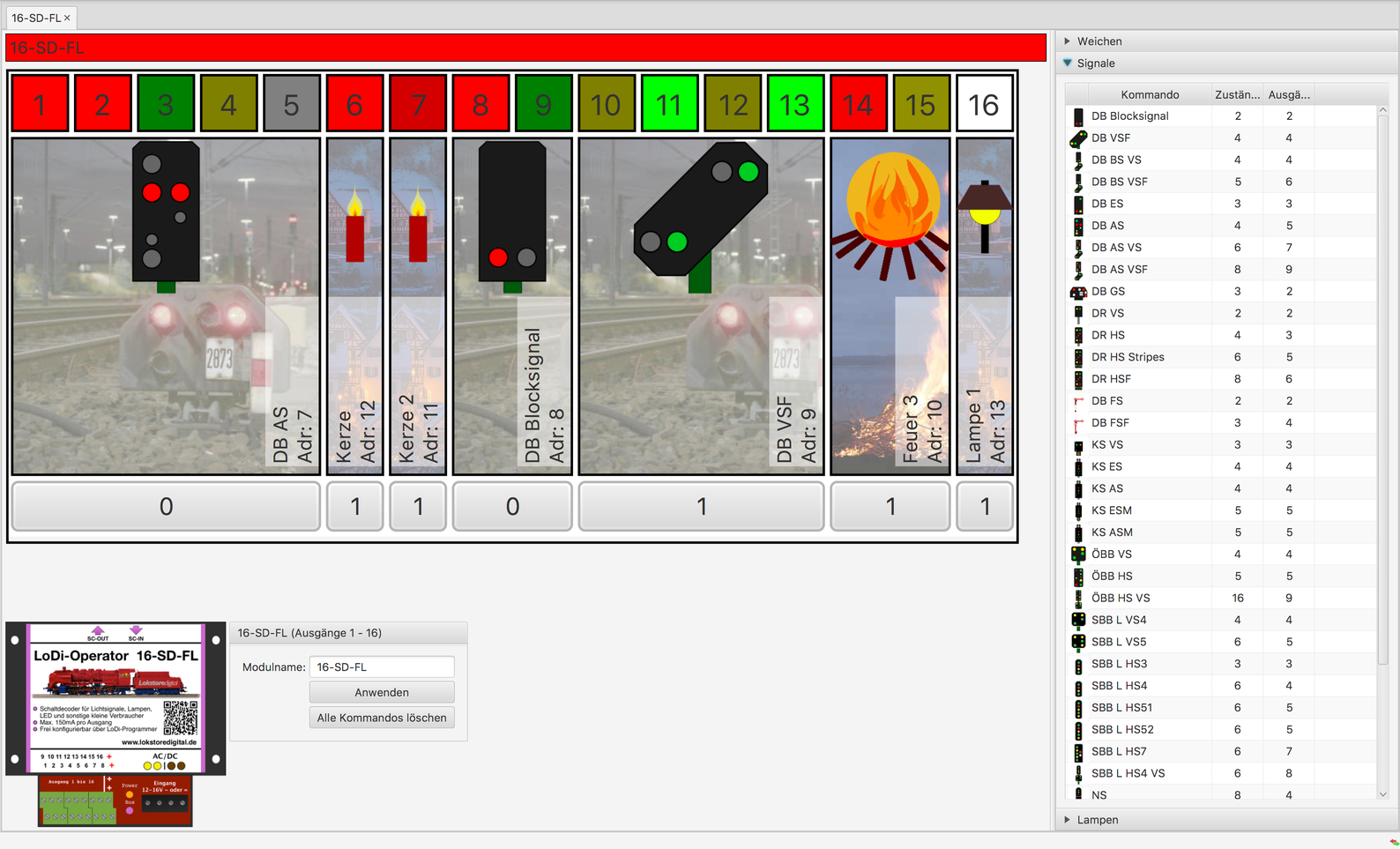 LoDi-Operator 16-SD-FL (1k) — Setting up the LoDi-Operator 16-SD-FL in the LoDi-Programmer