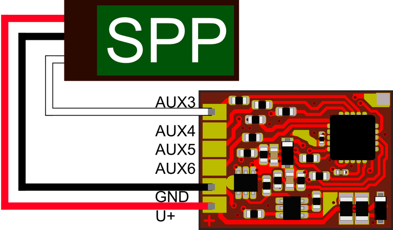 LoDi-RCS-Fun — Connecting a buffer capacitor or PowerPack (SPP) (optional)
