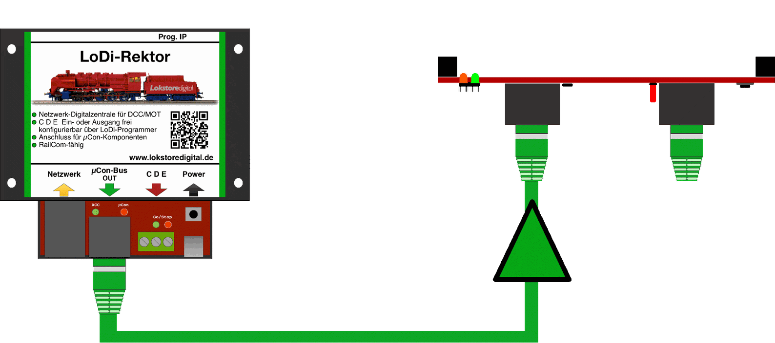 LoDi-TrainSpeed — Connecting to the µCon bus