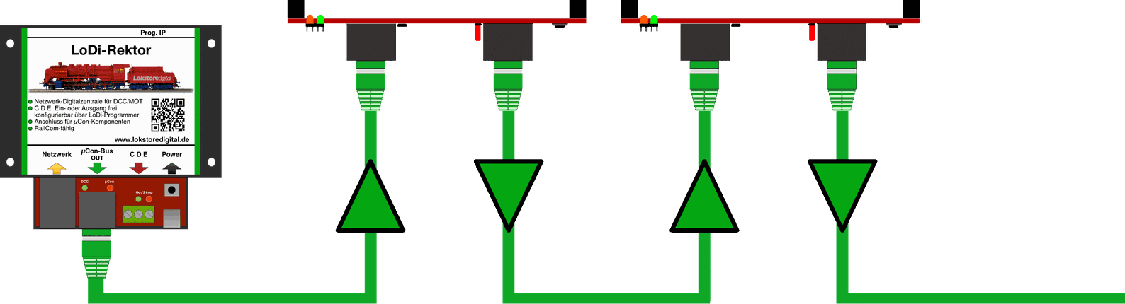 LoDi-TrainSpeed — Connecting to the µCon bus