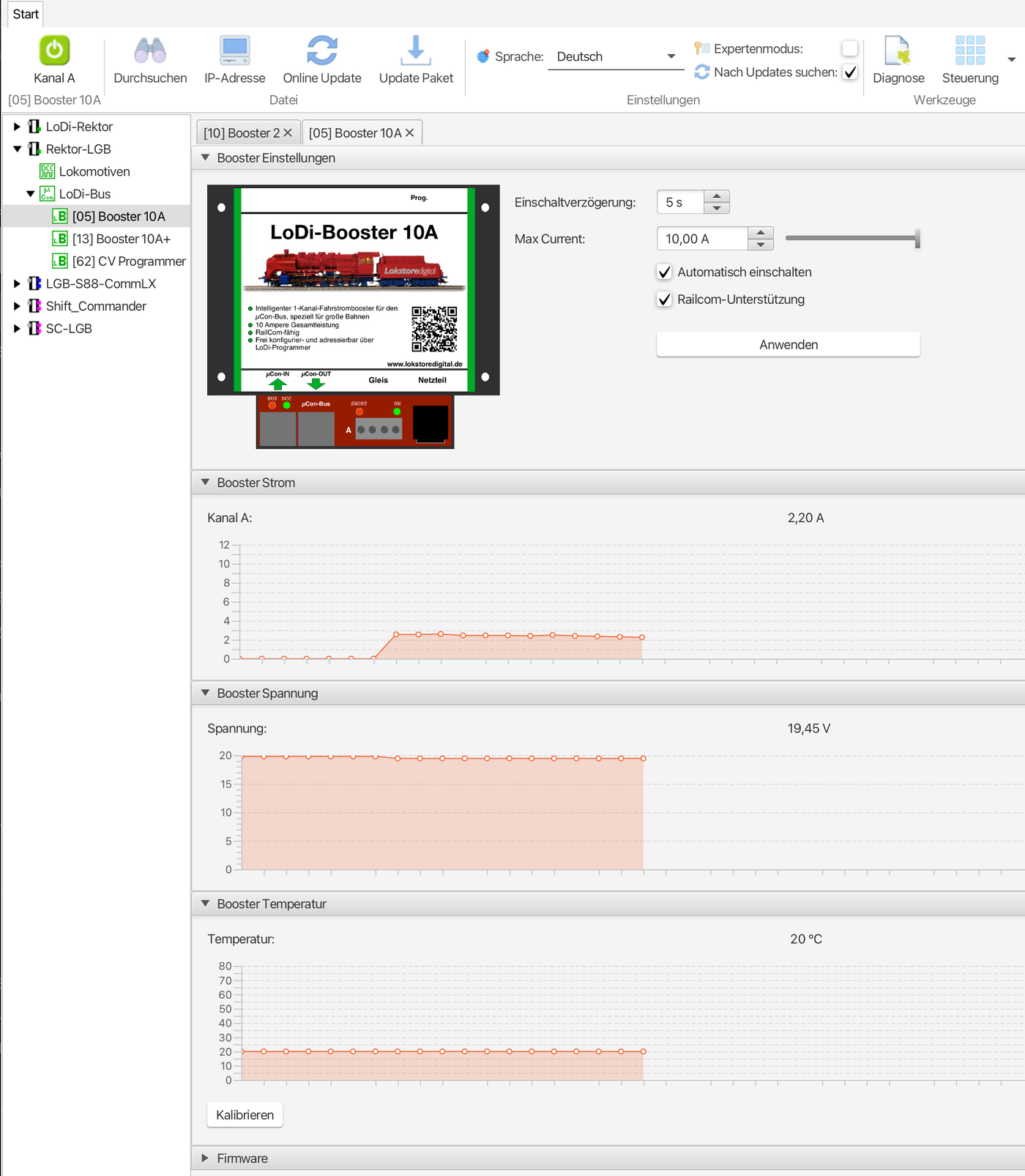 LoDi-Booster 10A (+) — Settings and firmware update