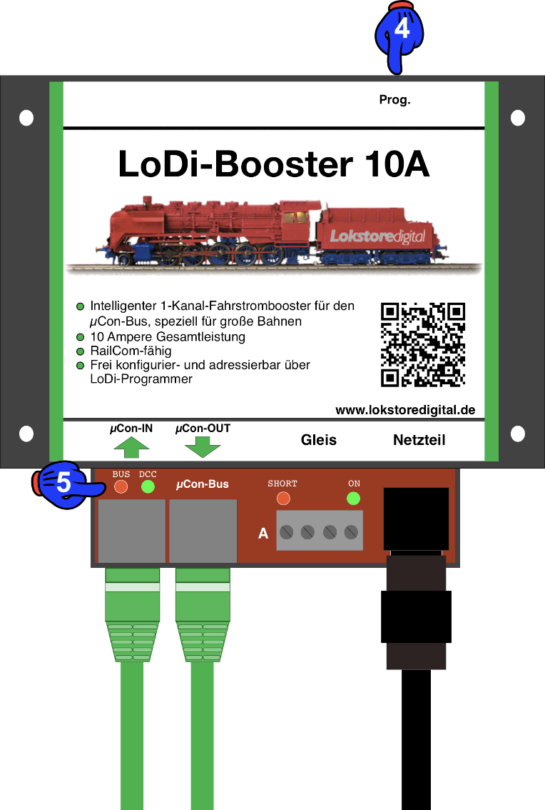 LoDi-Booster 10A (+) — Changing the LoDi-Booster 10A's LoDi bus address