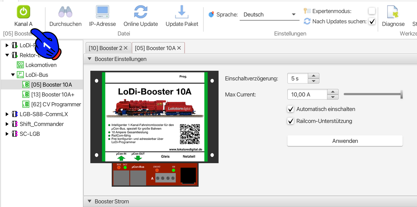 LoDi-Booster 10A (+) — Status and displays
