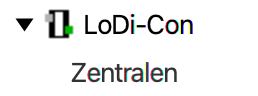 LoDi-Con — Reading out the database and selecting a command station