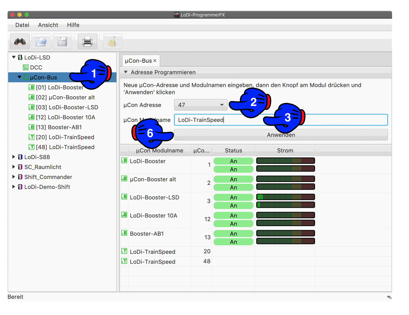 LoDi-CV-Programmer — Changing the LoDi-CV-Programmer's address