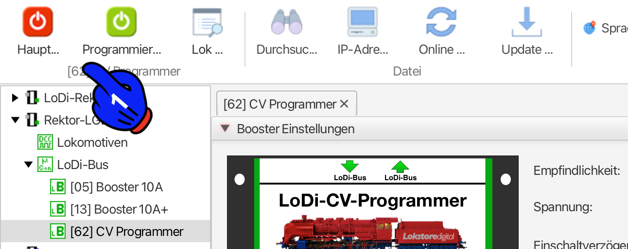 LoDi-CV-Programmer — Status and displays
