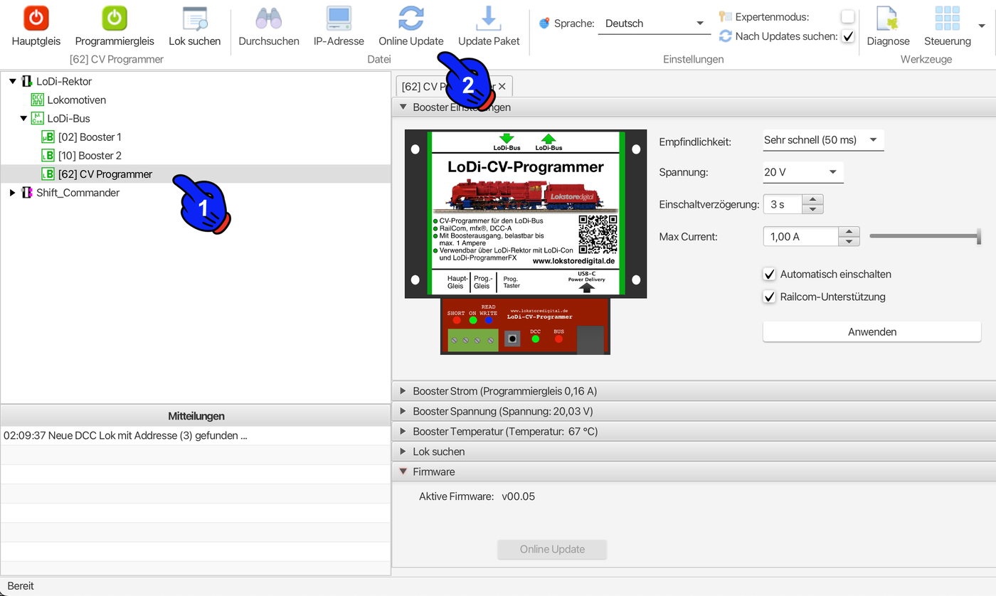 LoDi-CV-Programmer — Updating the LoDi-CV-Programmer's firmware