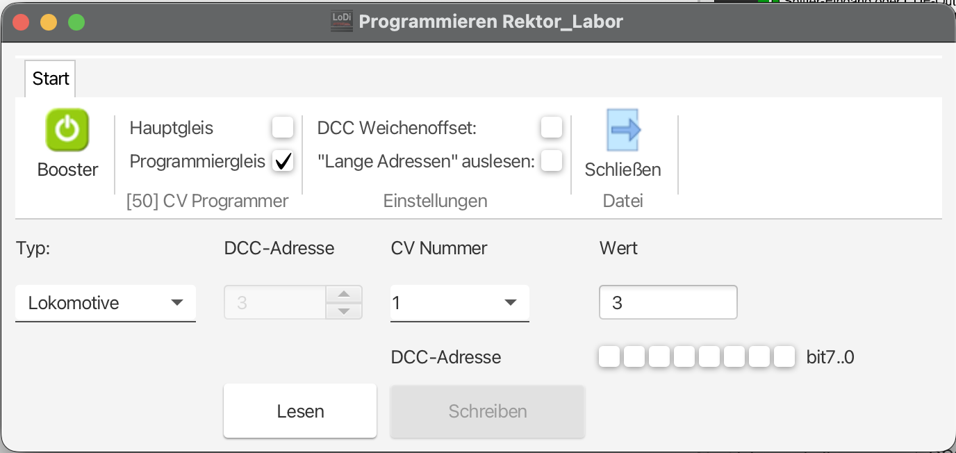 LoDi-CV-Programmer — CV programming with the LoDi-ProgrammerFX