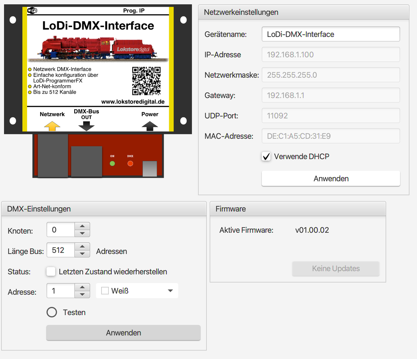 LoDi-DMX-Interface — Firmware update