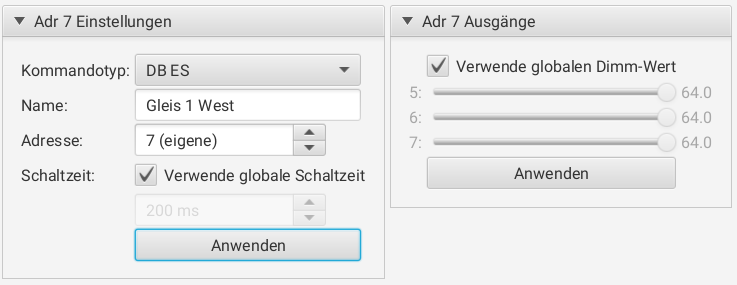 LoDi operators — Command settings