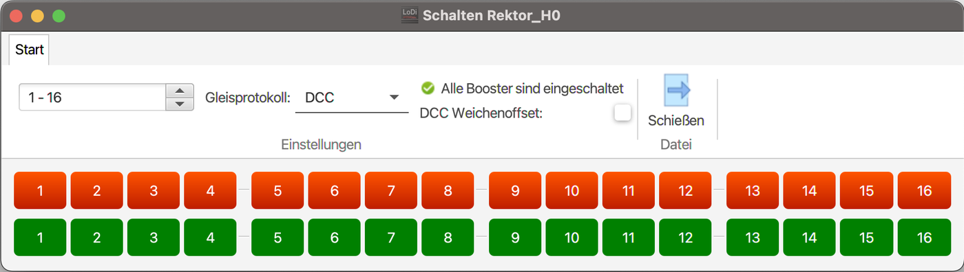 LoDi-Rektor — Driving, switching, CV programming