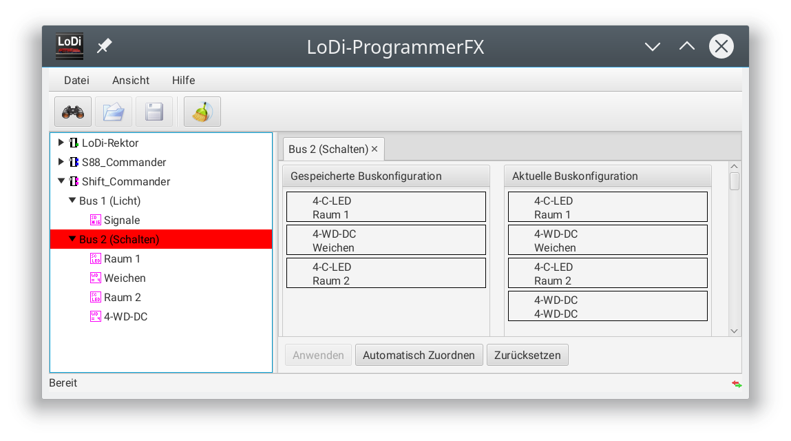 LoDi-Shift-Commander — Bus 1 and bus 2