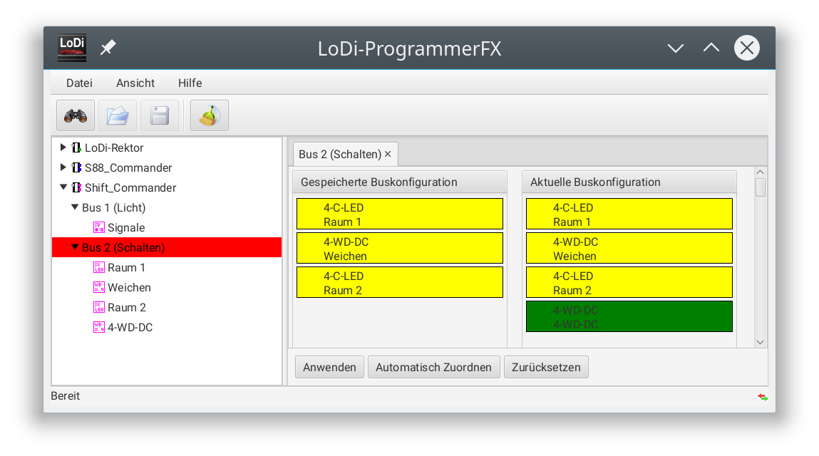 LoDi-Shift-Commander — Bus 1 and bus 2